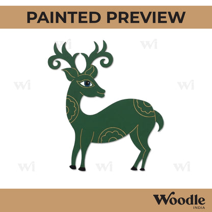 Madhubani Deer Pre Marked MDF Design 1