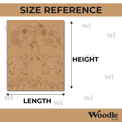 Madhubani Elephant Base Pre Marked MDF Design 1