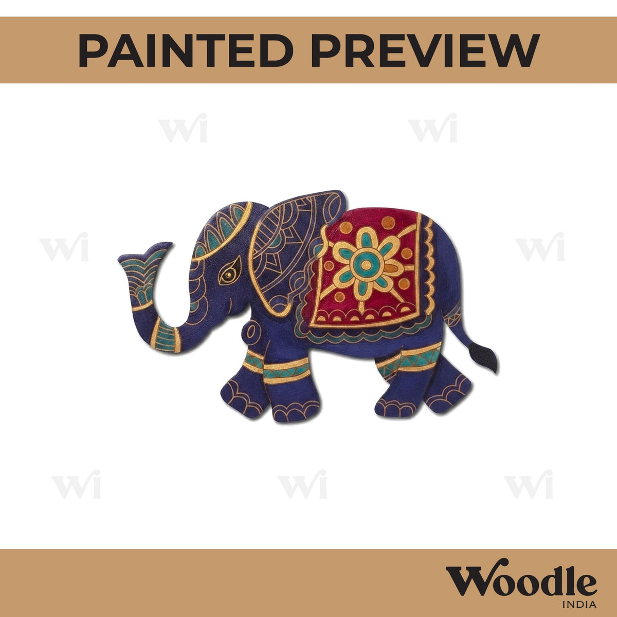 Madhubani Elephant Pre Marked MDF Design 2