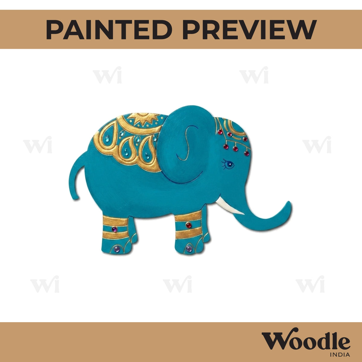 Madhubani Elephant Pre Marked MDF Design 3