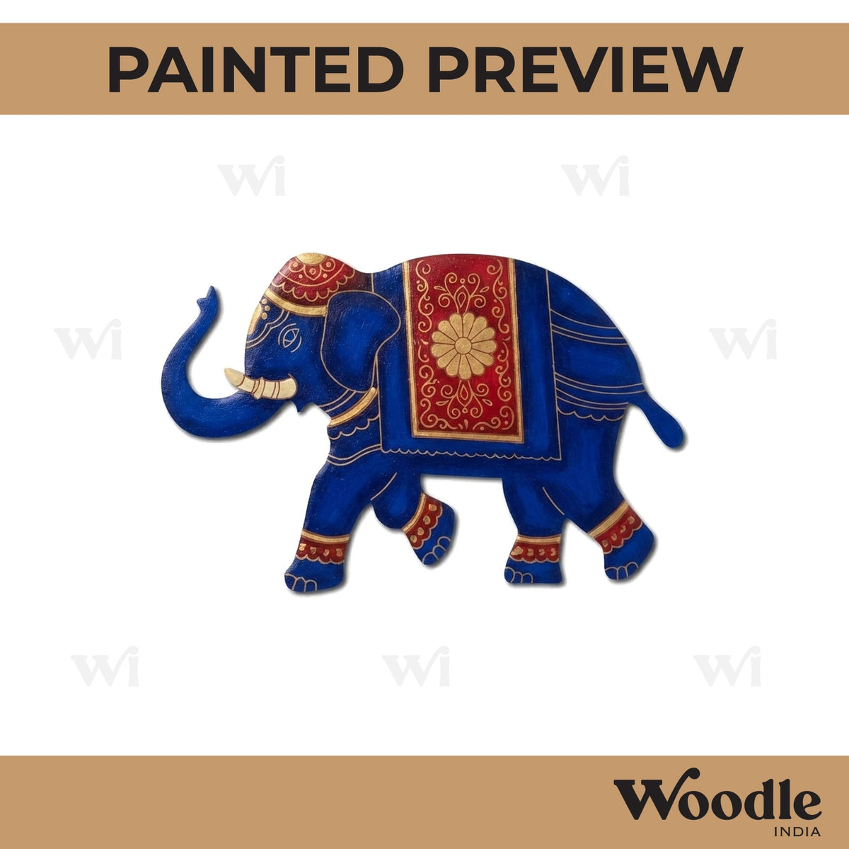 Madhubani Elephant Pre Marked MDF Design 4