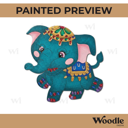 Madhubani Elephant Pre Marked MDF Design 7