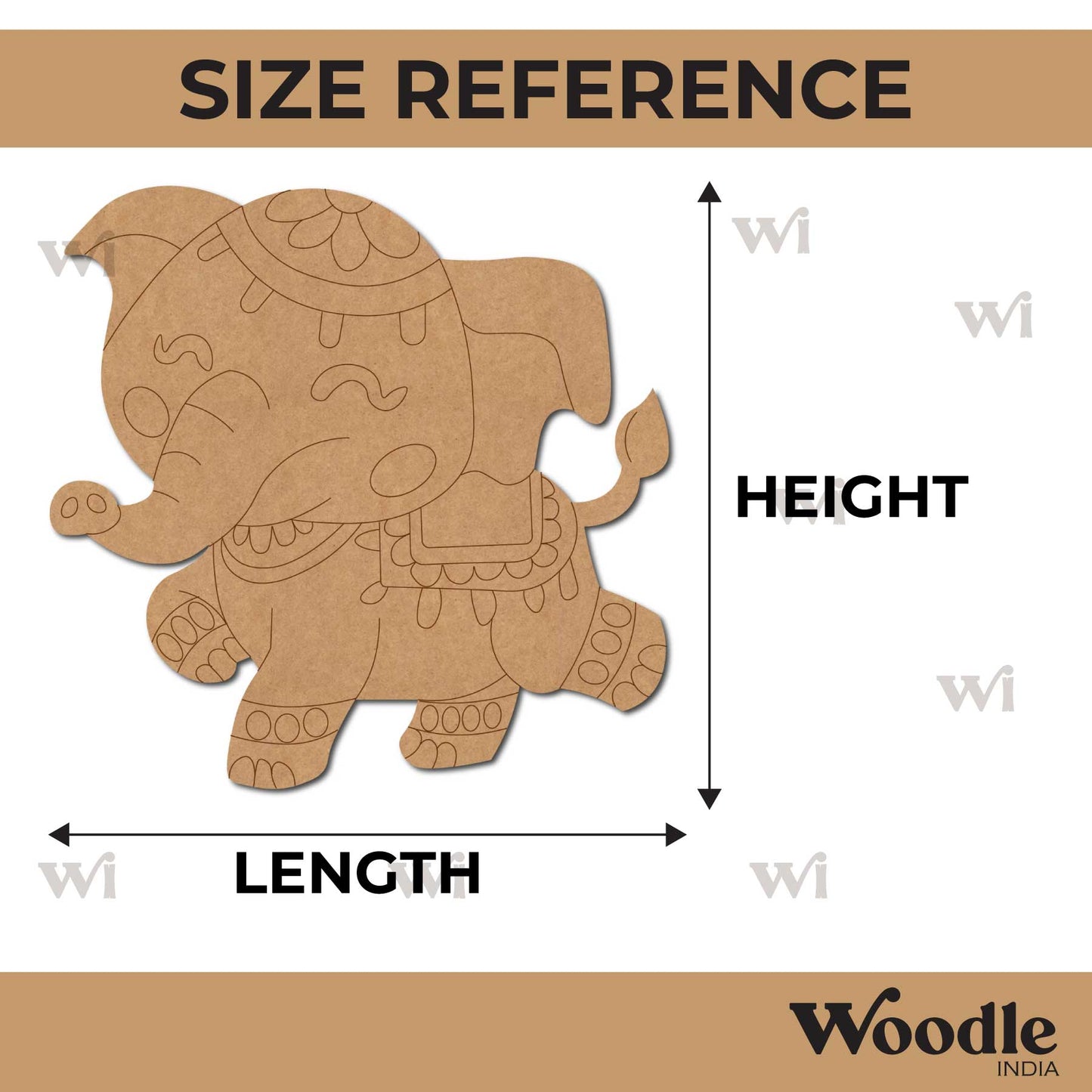 Madhubani Elephant Pre Marked MDF Design 7