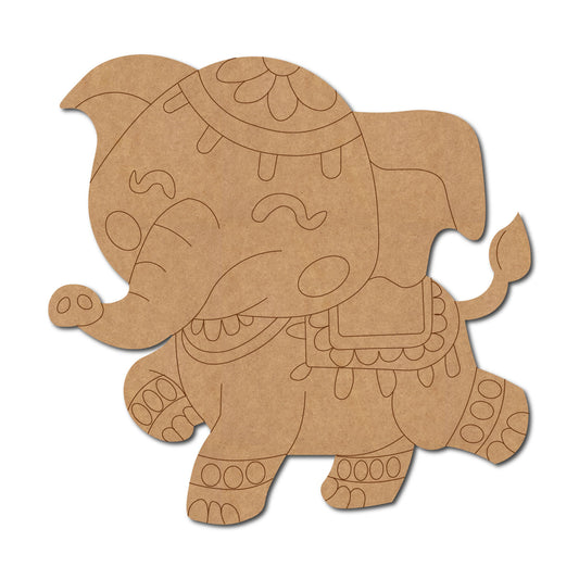 Madhubani Elephant Pre Marked MDF Design 7