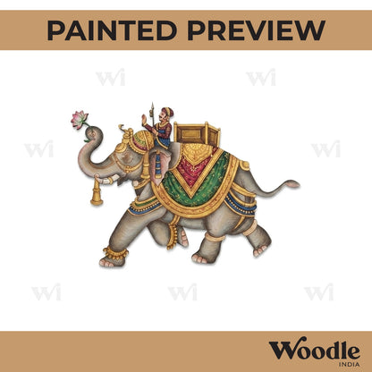 Madhubani Elephant Rajput Pre Marked Base MDF Design 2