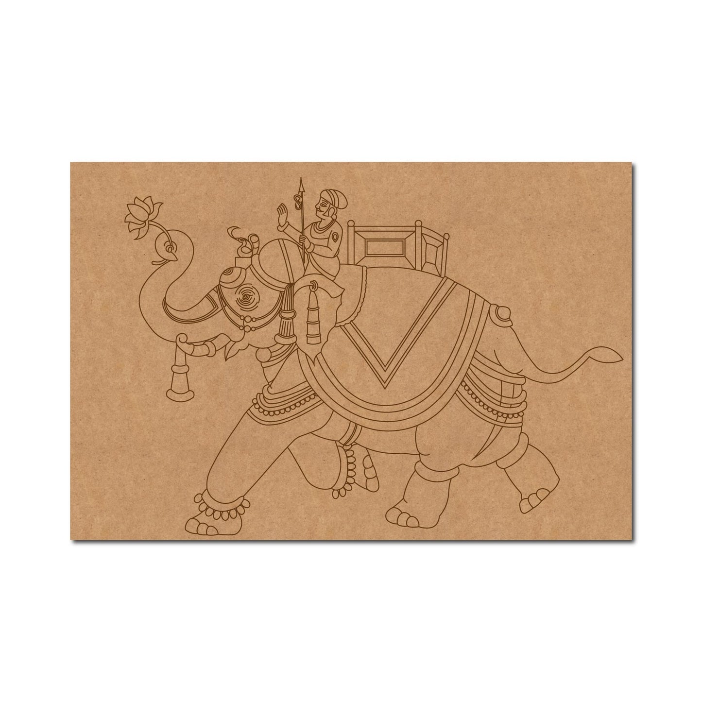 Madhubani Elephant Rajput Pre Marked Base MDF Design 2