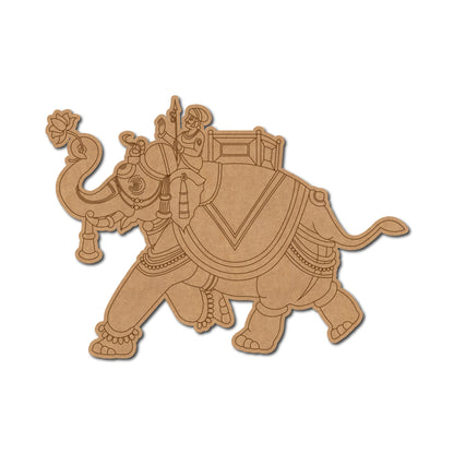 Madhubani Elephant Rajput Pre Marked MDF Design 1