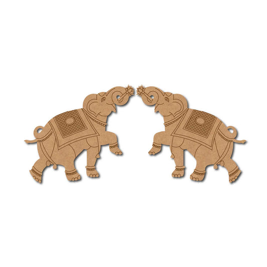 Madhubani Elephant Set Pre Marked MDF Design 1