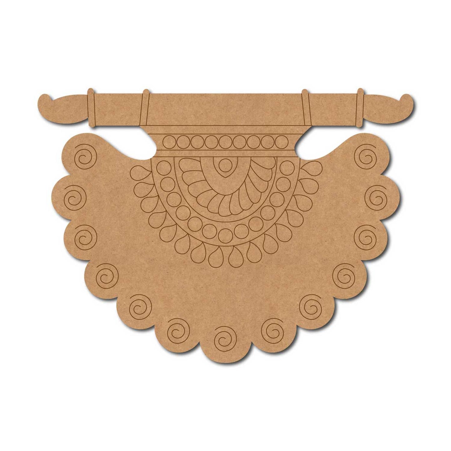 Madhubani Fan Traditional Pre Marked MDF Design 2