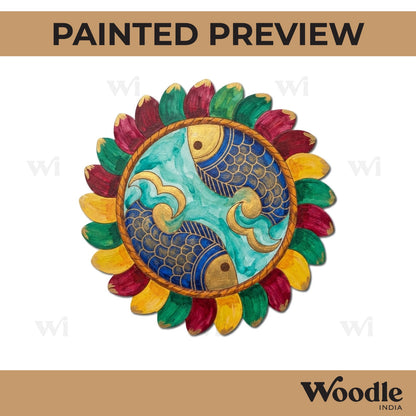 Madhubani Fish Pre Marked Base MDF Design 1