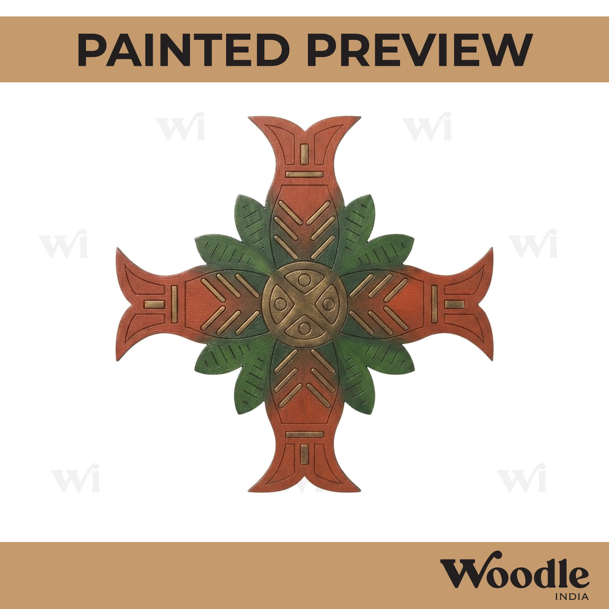 Madhubani Fish Pre Marked Base MDF Design 2