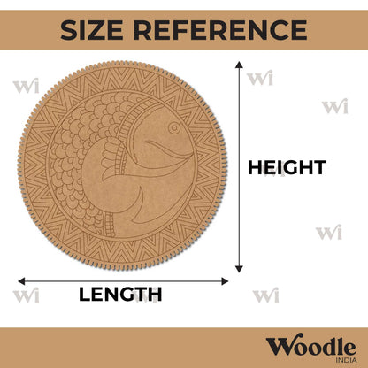 Madhubani Fish Pre Marked Base MDF Design 4