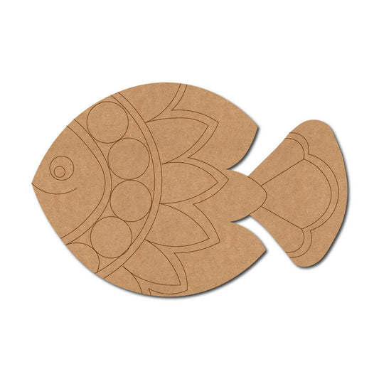 Madhubani Fish Pre Marked MDF Design 4