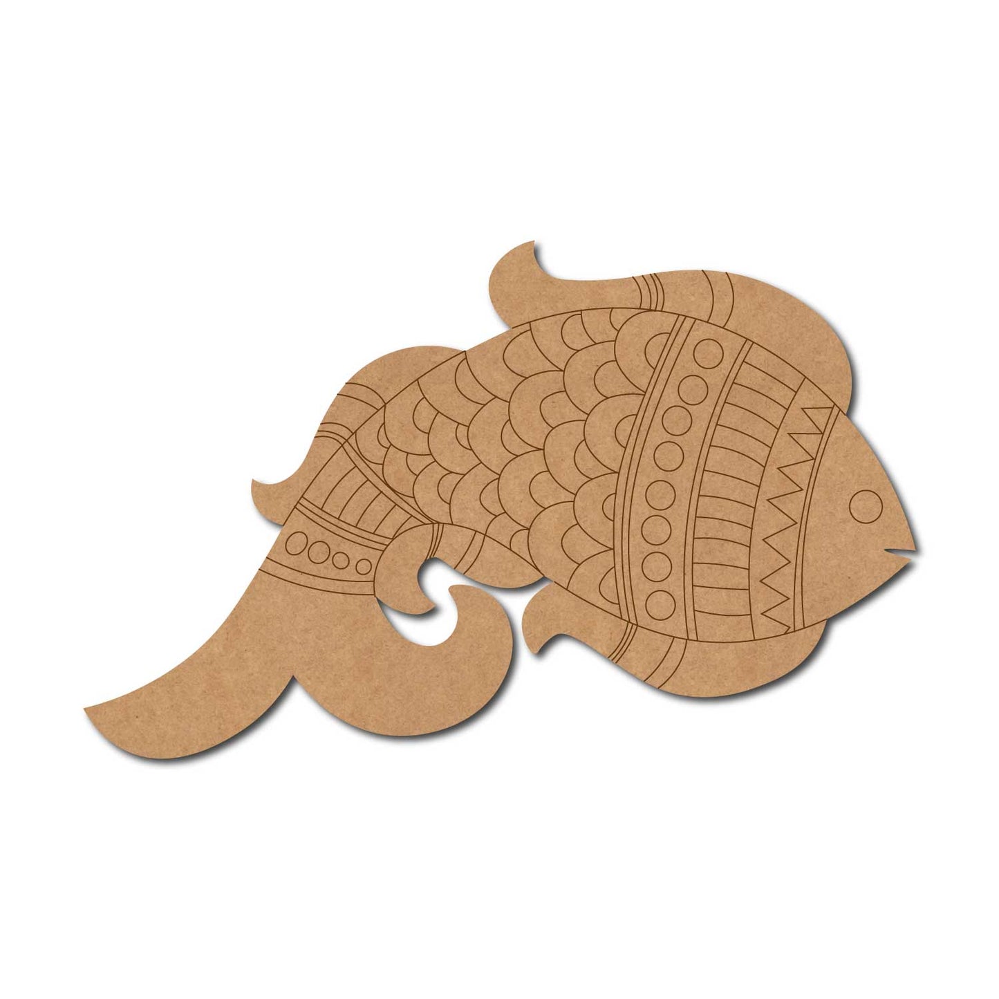 Madhubani Fish Pre Marked MDF Design 6