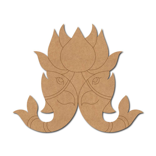 Madhubani Fishes Lotus Pre Marked MDF Design 1