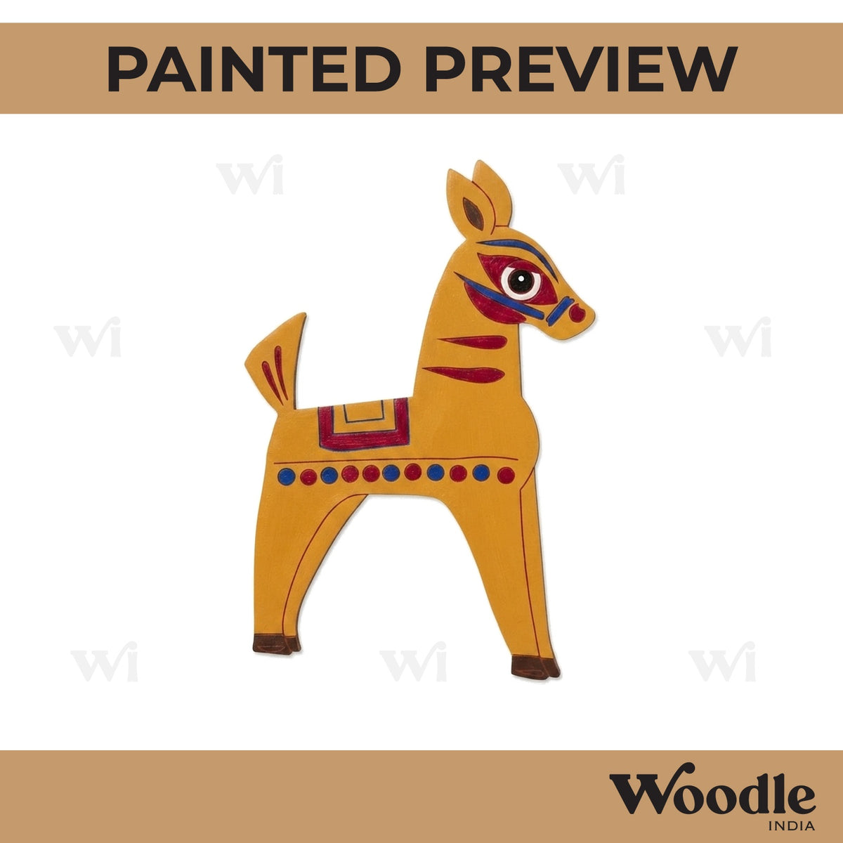 Madhubani Horse Pre Marked MDF Design 1