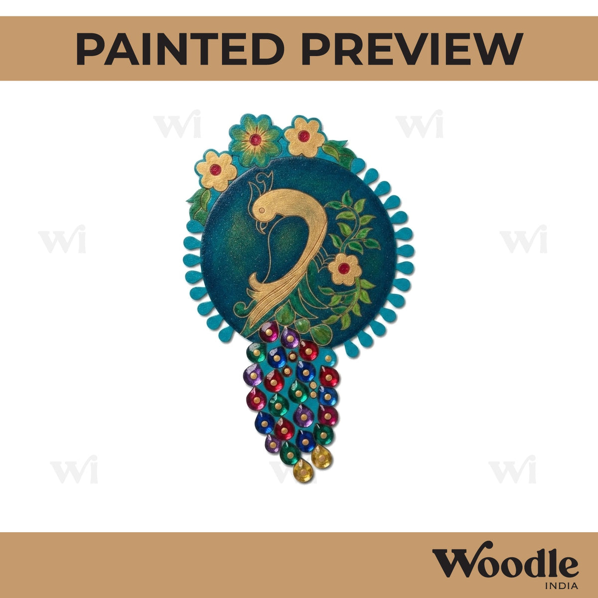 Madhubani Parrot Pre Marked Base MDF Design 1