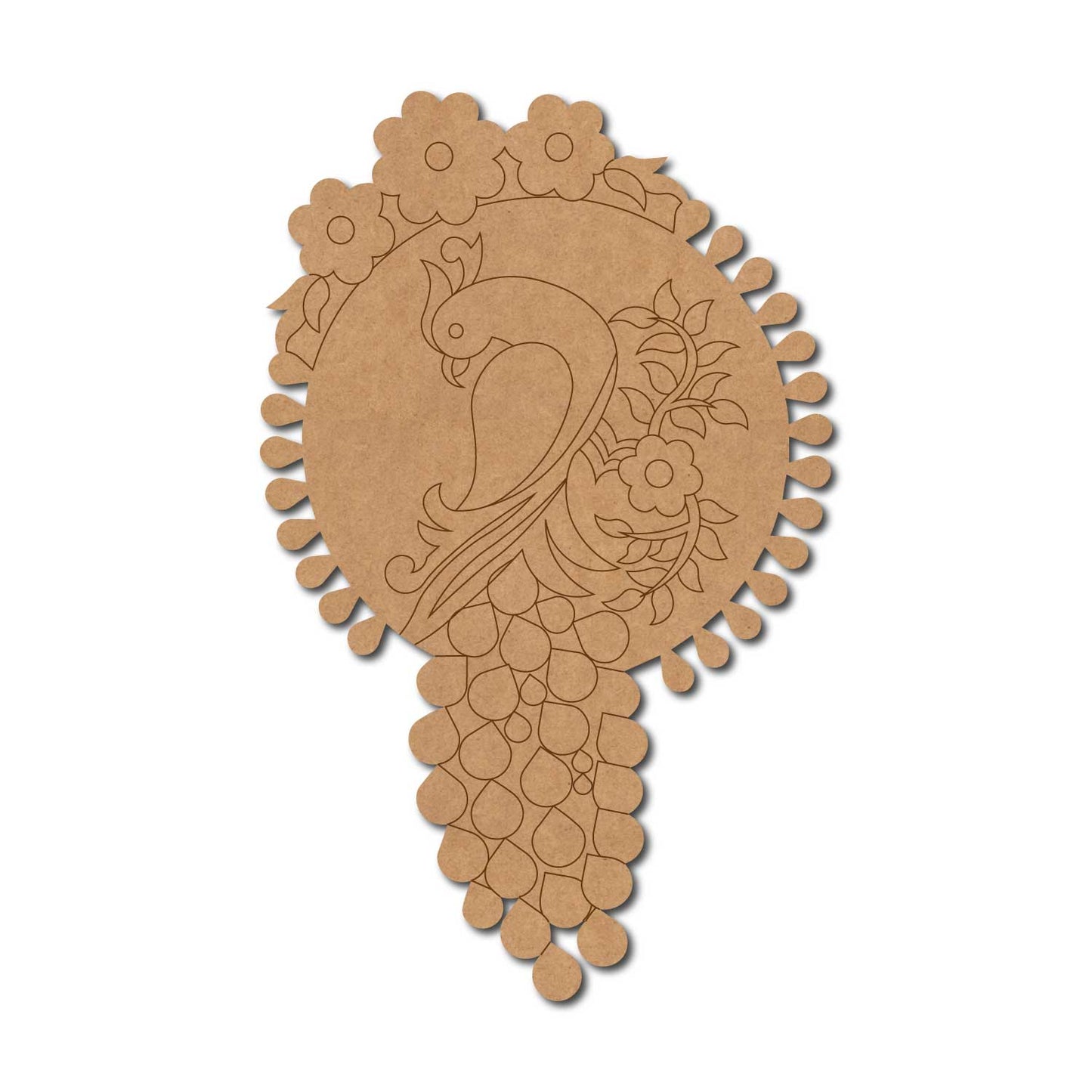 Madhubani Parrot Pre Marked Base MDF Design 1
