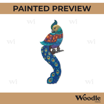 Madhubani Parrot Pre Marked MDF Design 3