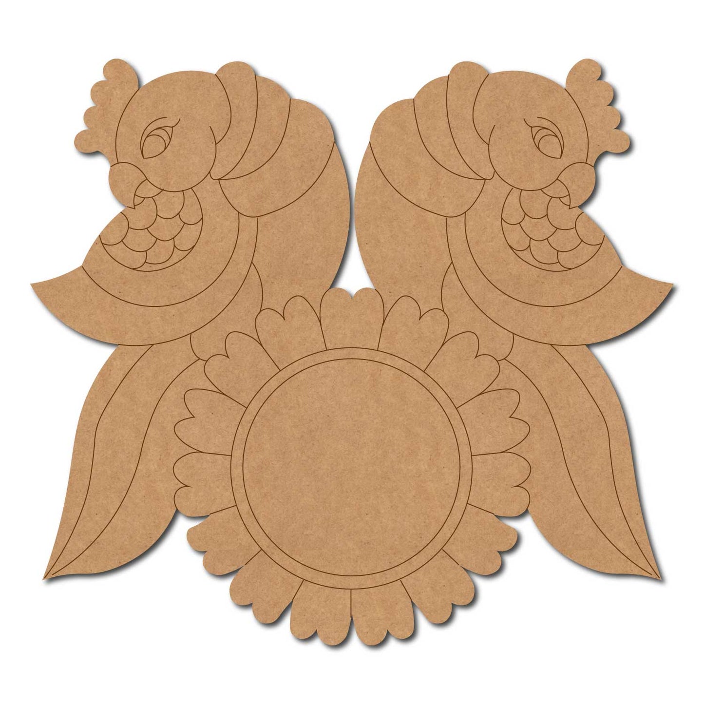 Madhubani Parrots Pre Marked MDF Design 1