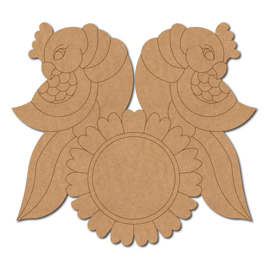 Madhubani Parrots Pre Marked MDF Design 1