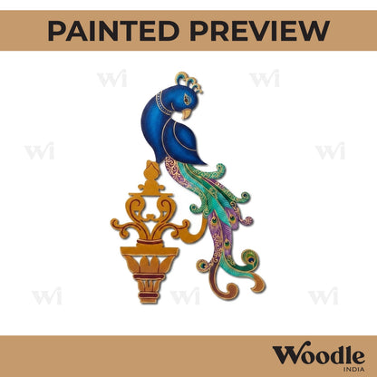 Madhubani Peacock Pre Marked Base MDF Design 1