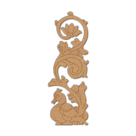 Madhubani Peacock Pre Marked Base MDF Design 2