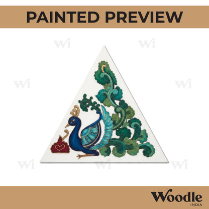 Madhubani Peacock Pre Marked Base MDF Design 3