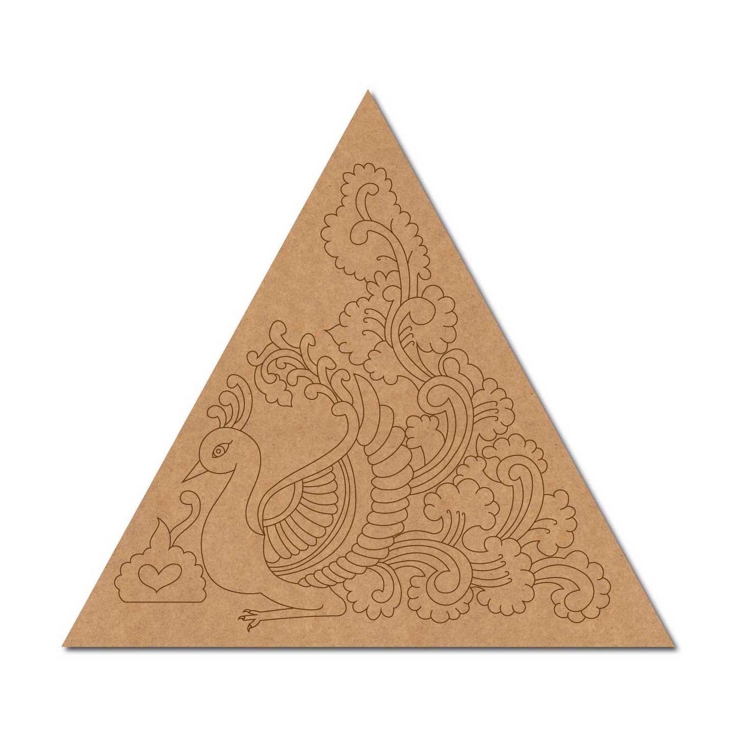 Madhubani Peacock Pre Marked Base MDF Design 3