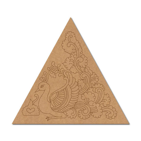 Madhubani Peacock Pre Marked Base MDF Design 3