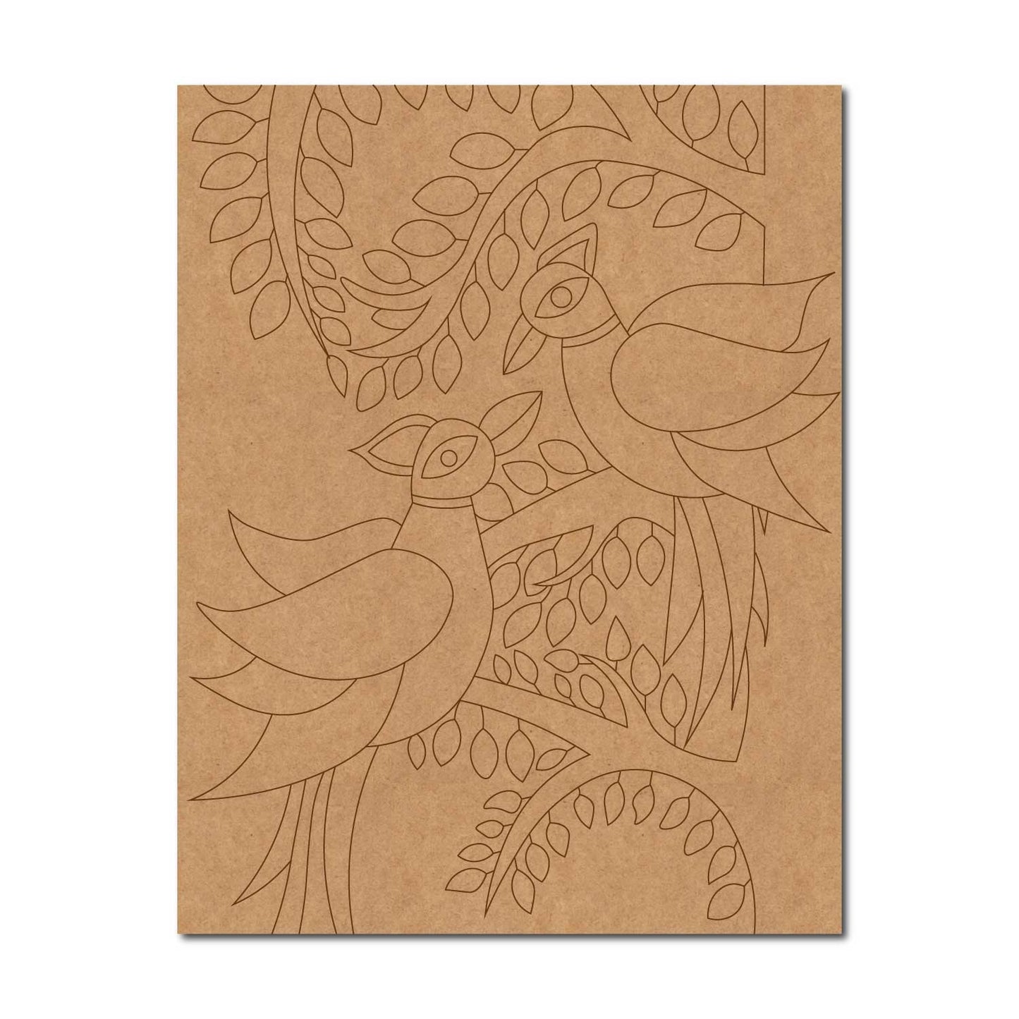 Madhubani Peacock Pre Marked Base MDF Design 4