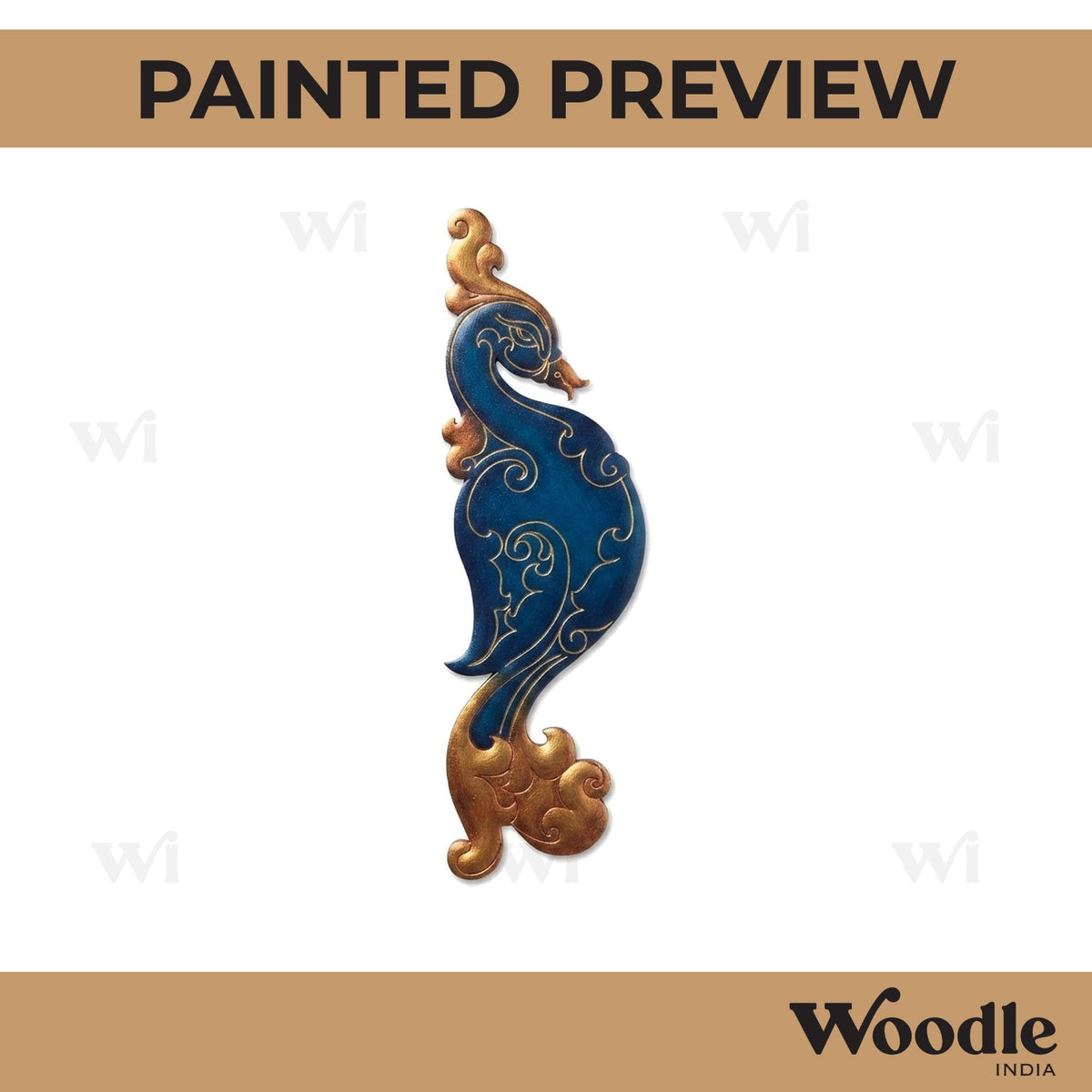 Madhubani Peacock Pre Marked MDF Design 1