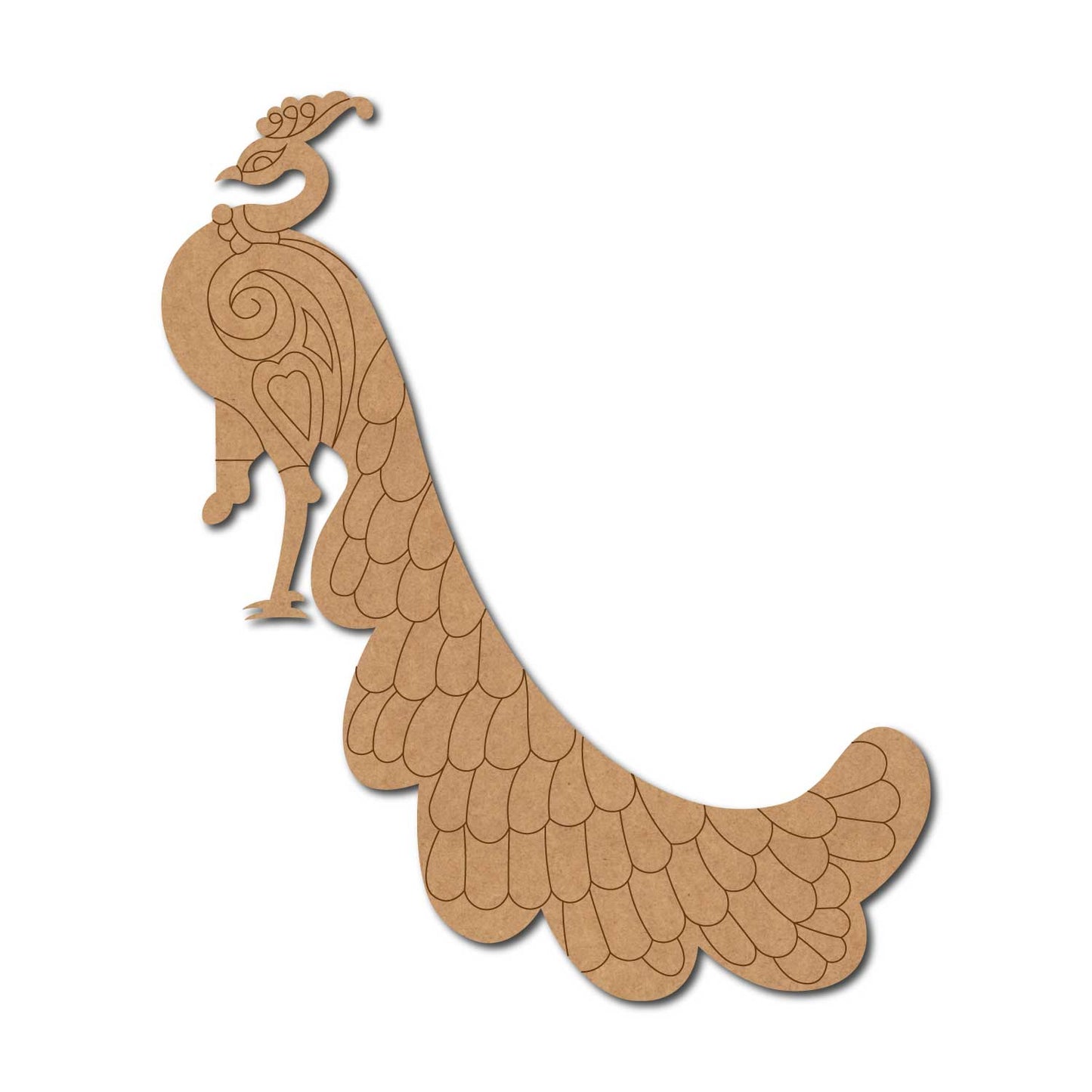 Madhubani Peacock Pre Marked MDF Design 10