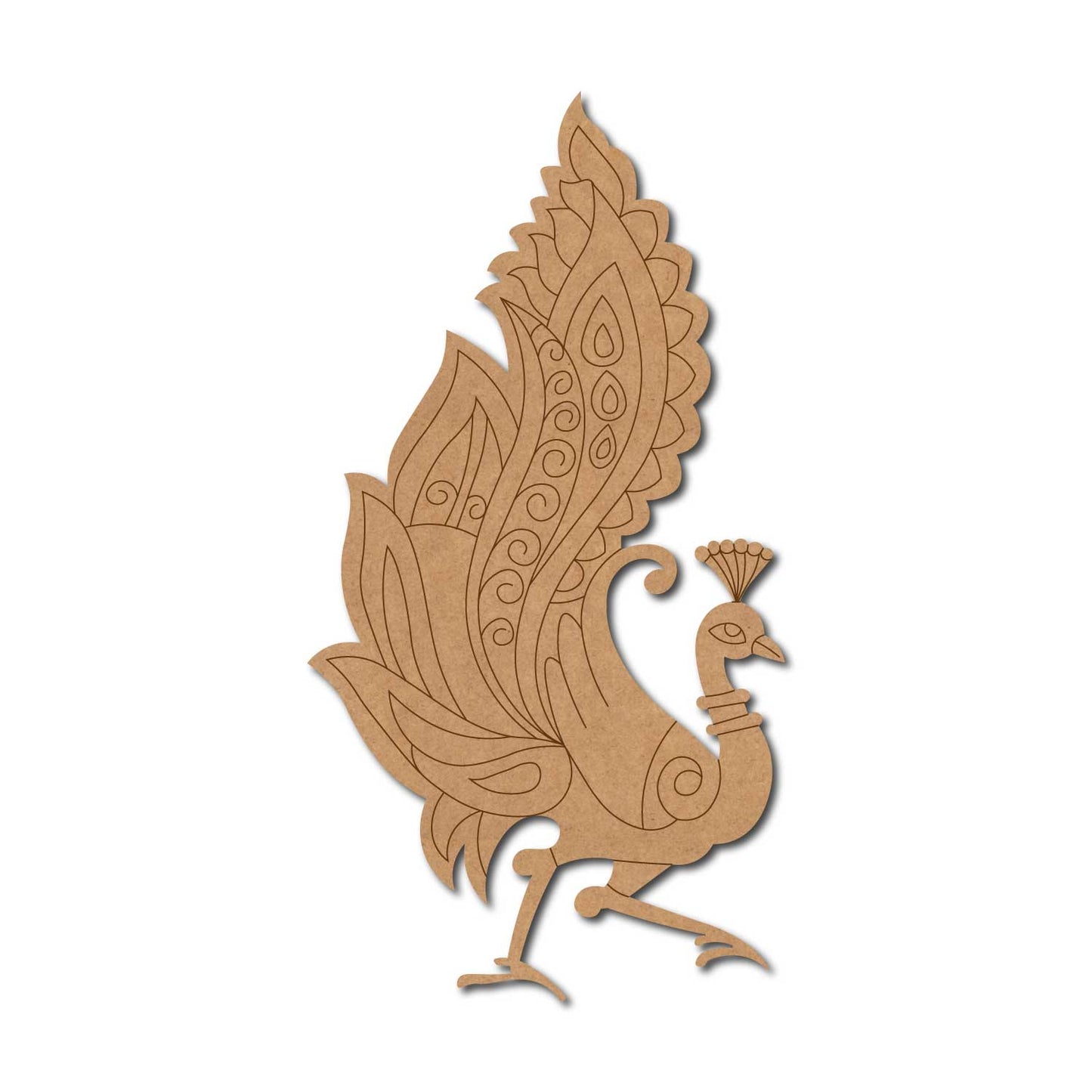 Madhubani Peacock Pre Marked MDF Design 14