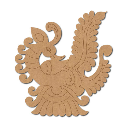 Madhubani Peacock Pre Marked MDF Design 2