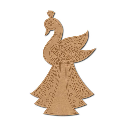 Madhubani Peacock Pre Marked MDF Design 6