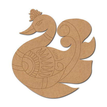 Madhubani Peacock Pre Marked MDF Design 7