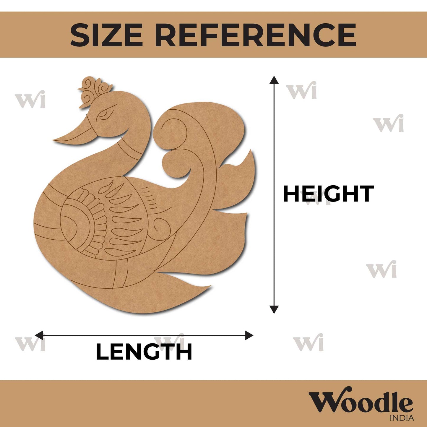 Madhubani Peacock Pre Marked MDF Design 7