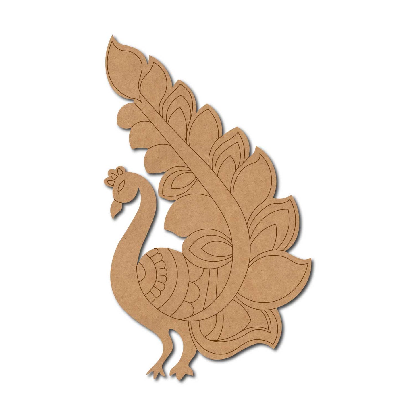 Madhubani Peacock Pre Marked MDF Design 9