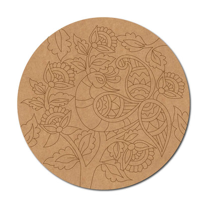 Peacock Pre Marked Round MDF Design 12