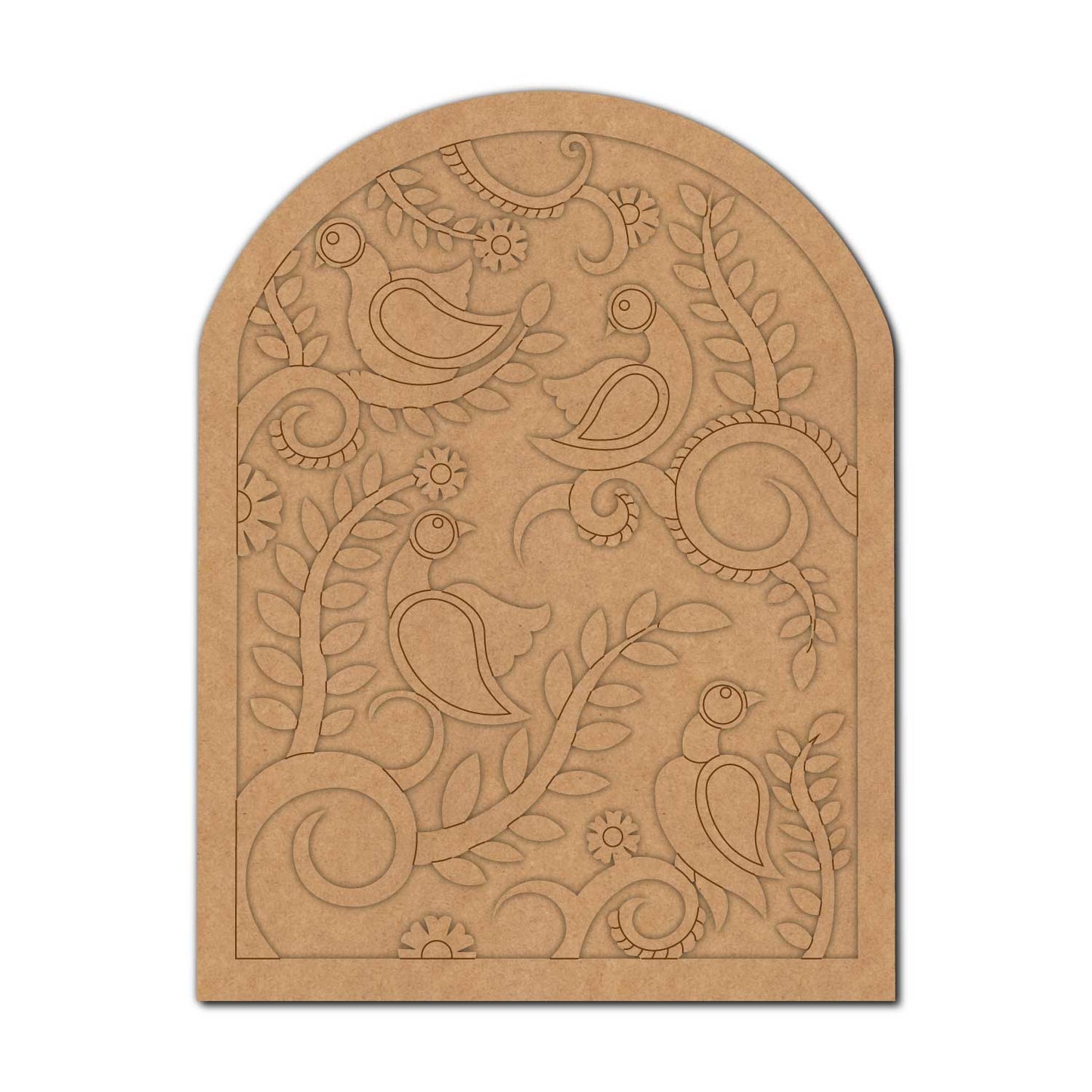 Madhubani Peacock Two Layered Pre Marked Base MDF Design 1