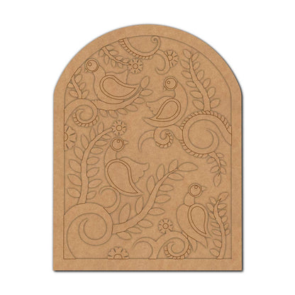 Madhubani Peacock Two Layered Pre Marked Base MDF Design 1