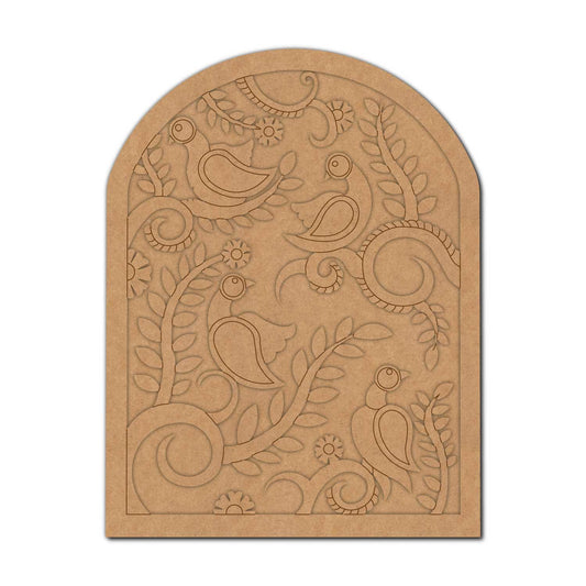 Madhubani Peacock Two Layered Pre Marked Base MDF Design 1