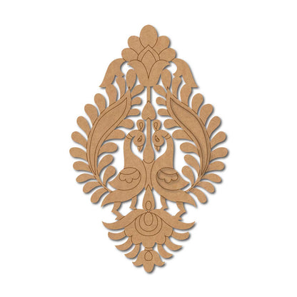 Madhubani Peacocks Motif Pre Marked MDF Design 1