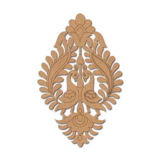 Madhubani Peacocks Motif Pre Marked MDF Design 1