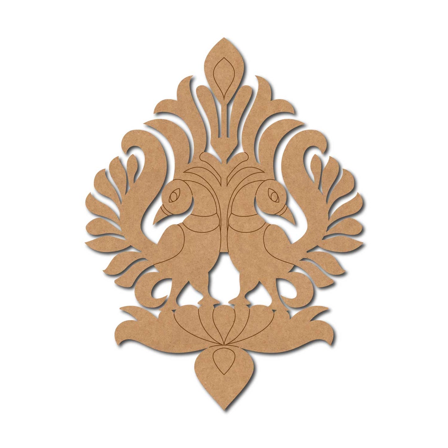 Madhubani Peacocks Motif Pre Marked MDF Design 2