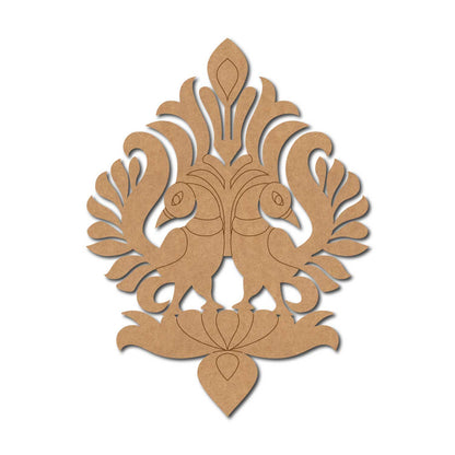 Madhubani Peacocks Motif Pre Marked MDF Design 2