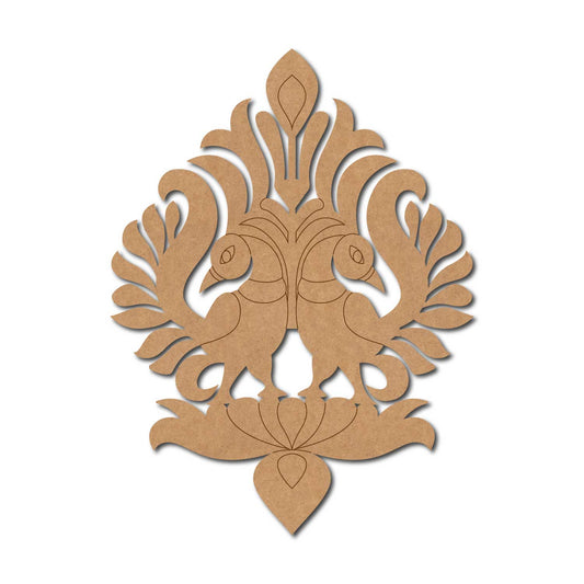 Madhubani Peacocks Motif Pre Marked MDF Design 2