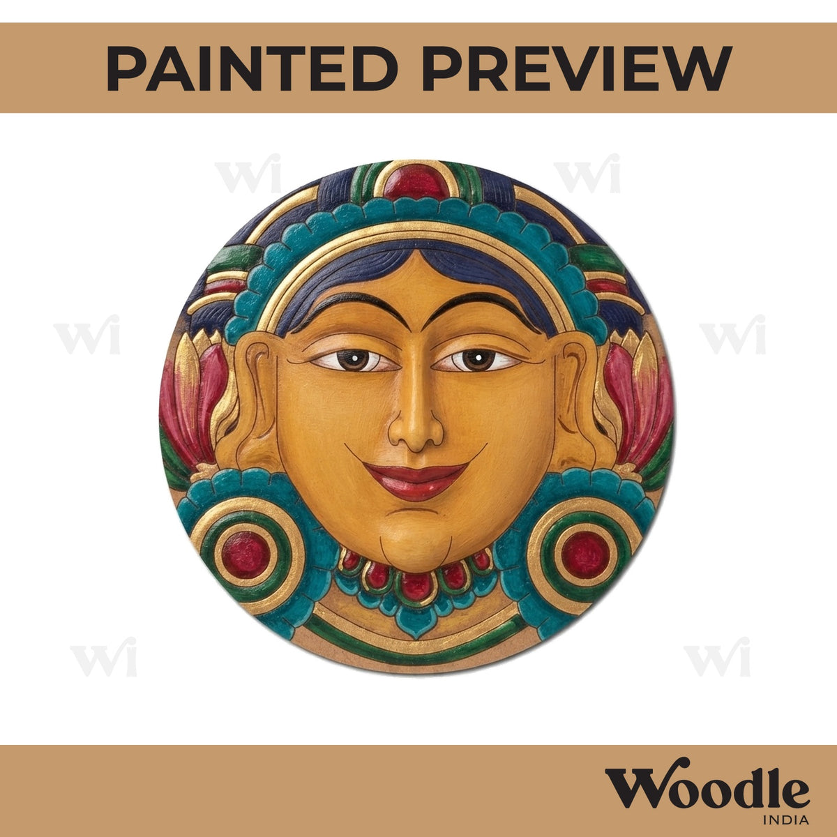 Madhubani Pre Marked Round MDF Design 1