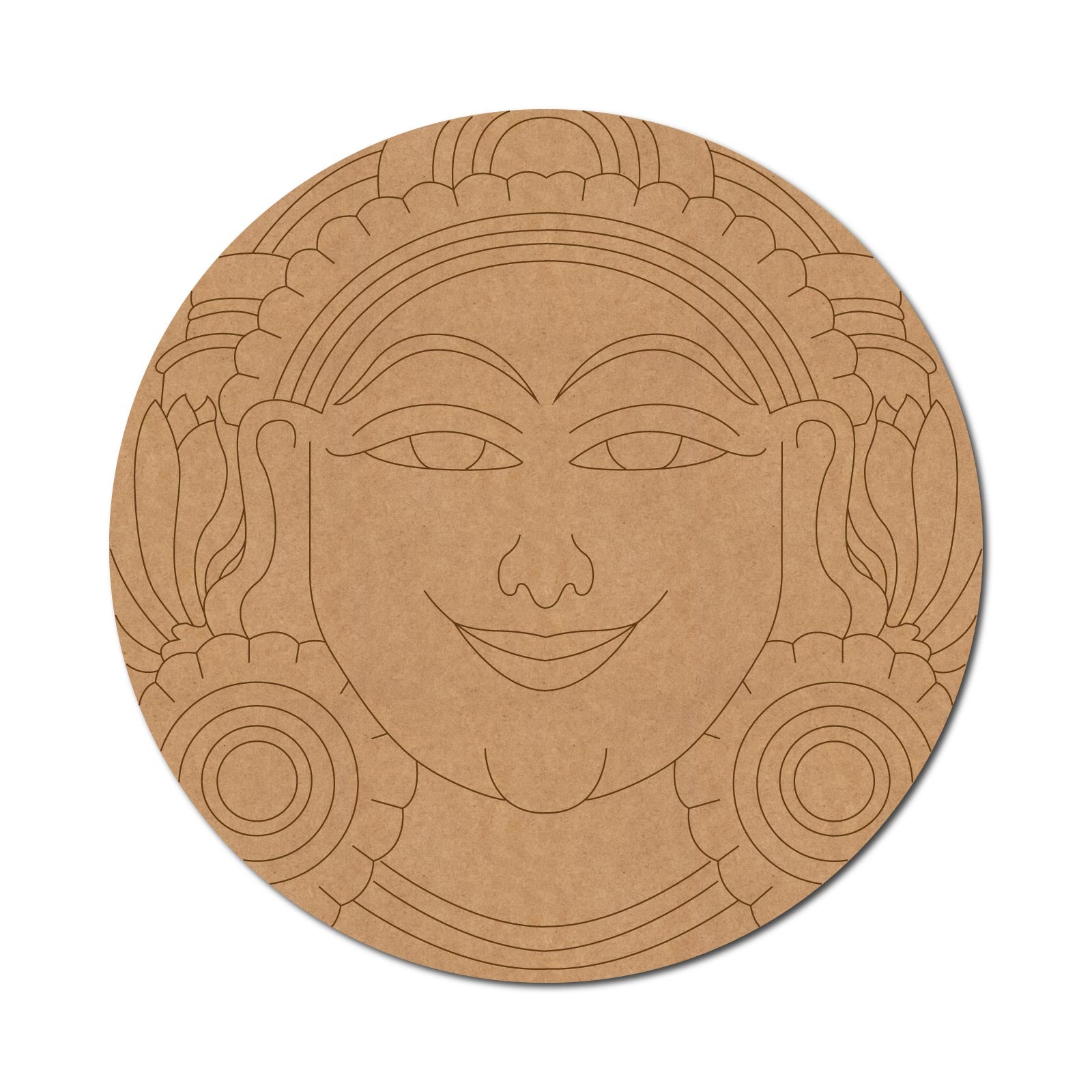 Madhubani Pre Marked Round MDF Design 1 – Woodle India